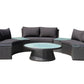 KABUL HALF MOON SOFA SET Aluminium Outdoor Lounge Setting — Black or White