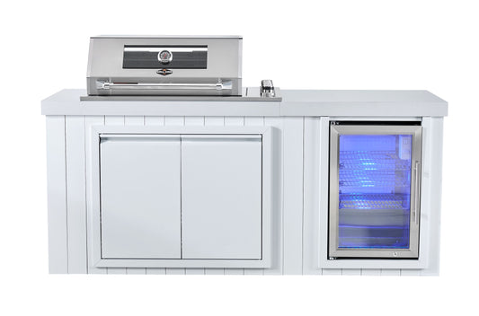 Grill King Signature Series | 4B Drop In BBQ Kitchen Weather Resistant Cabinetry & Stone Tops Inc 1DR Fridge