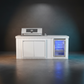 Grill King Signature Outdoor BBQ Kitchen – 4 Burner | Stainless Steel BBQ with White Aluminium Cabinetry & Stone Benchtop
