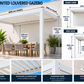 GazeboMate 3m × 4m Wall-Mounted Aluminium Louvered Pergola – Privacy Screen & Wall Options