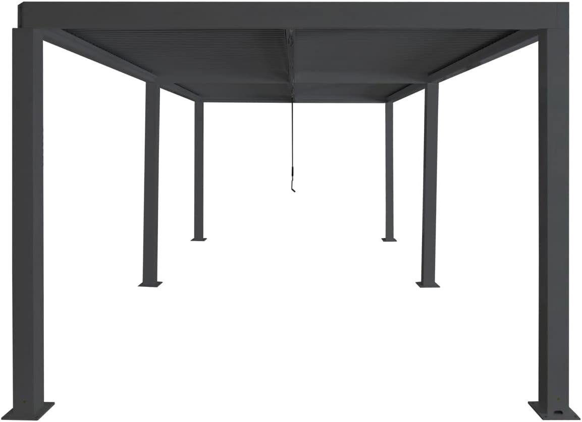 Wall Mounted 4M x 6M Semi Permanent Louvered Gazebo Monument Aluminium Heavy Duty Wind Resistant