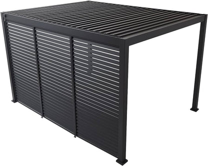 test rey 1 GazeboMate Combo: Louvered Gazebo + Aluminium Slat Panel Louvered Wall | Monument, Heavy Duty Wind Resistant