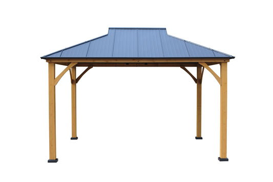 GazeboMate Adventure 3.66x4.28M Galvanized Steel & Cedar Wood Gazebo