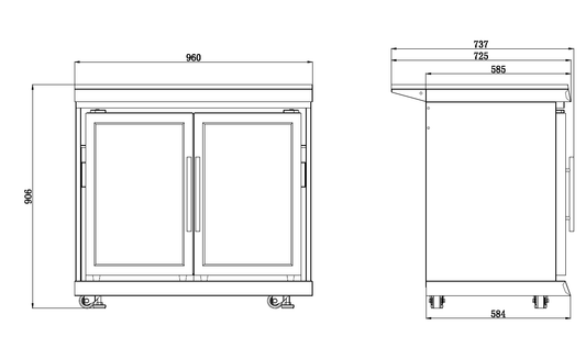 Hurricane Twin Fridge Module – Suits Hurricane BBQ Kitchen Inc. | Triple-Glazed Bar Fridge