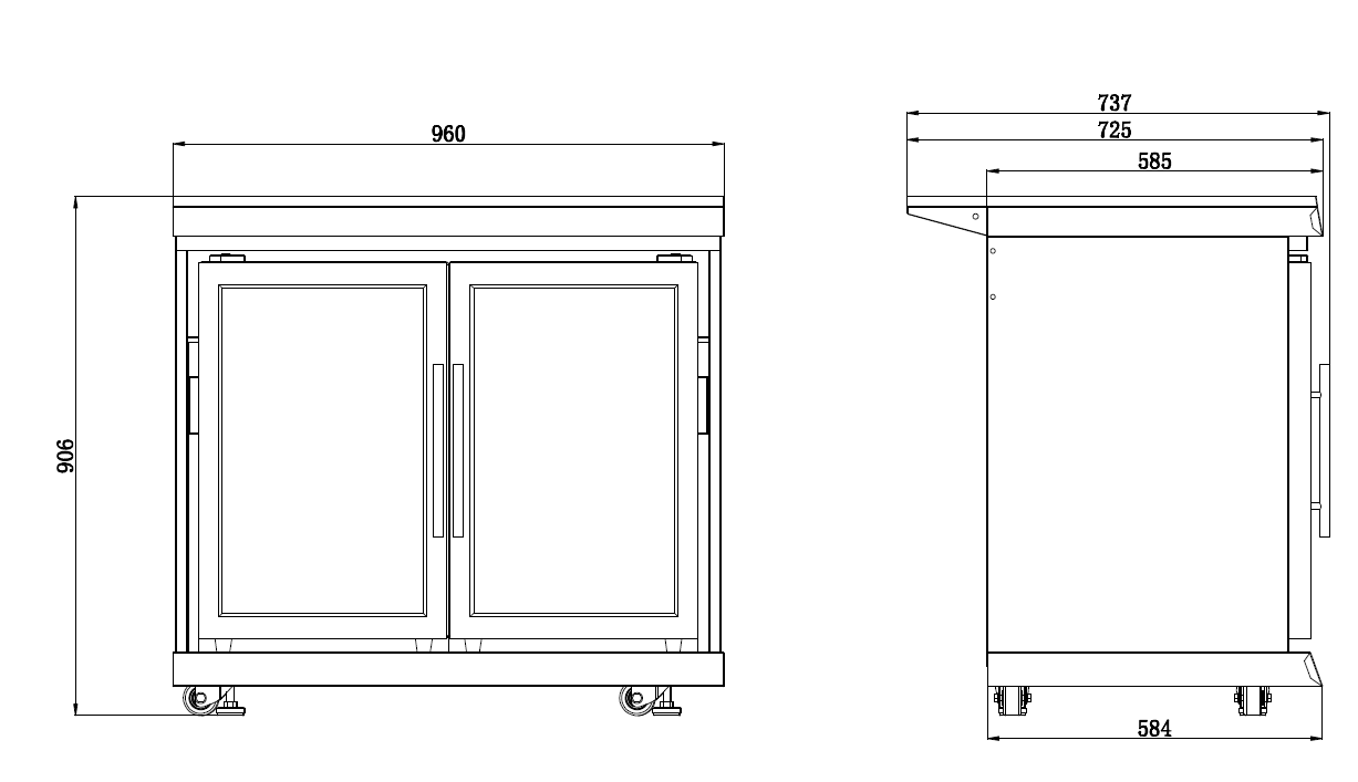 Hurricane Twin Fridge Module – Suits Hurricane BBQ Kitchen Inc. | Triple-Glazed Bar Fridge
