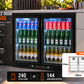 Bar Fridge King 208L Double Door Bar Fridge – Black Stainless Steel, Triple-Glazed Glass & Digital Temperature Control