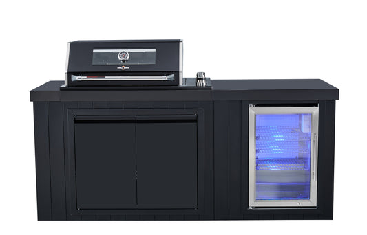 Grill King Signature Series | 4B Drop In BBQ Kitchen Weather Resistant Cabinetry & Stone Tops Inc 1DR Fridge