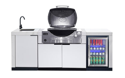 test rey 1 Rockpool White BBQ Cabinet Module Suit Weber Family Q Built In Premium Gas BBQ (Q3600) - Outdoor Kitchen