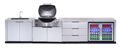 test rey 1 Rockpool White BBQ Cabinet Module Suit Weber Family Q Built In Premium Gas BBQ (Q3600) - Outdoor Kitchen