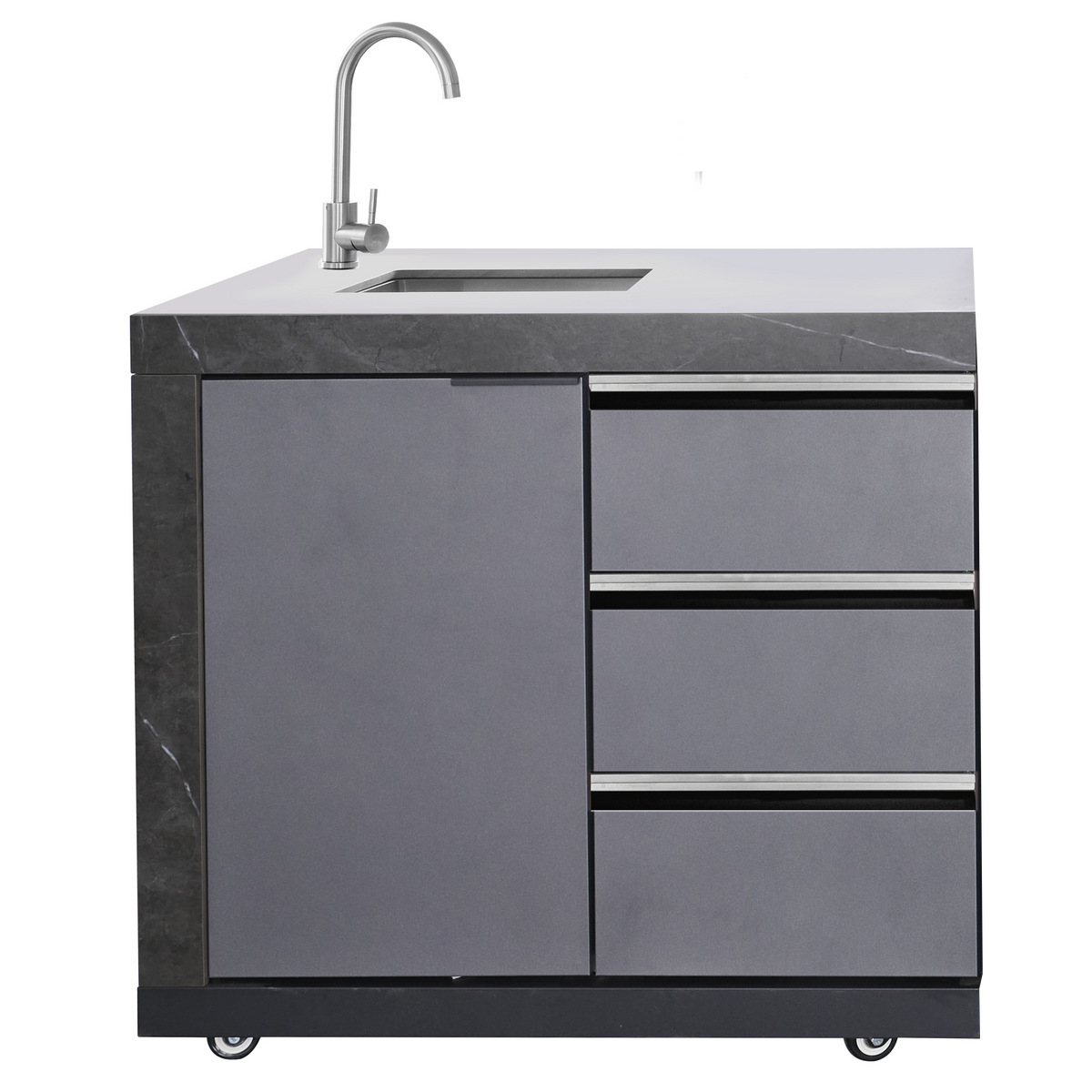 LHS SINKDRAW MODULE | Rockpool Charcoal Raised Hood BBQ Kitchen + 3 CUPBOARD DOORS