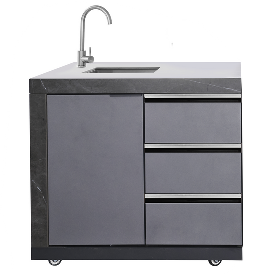 LHS SINKDRAW MODULE | Rockpool Charcoal Raised Hood BBQ Kitchen + 3 CUPBOARD DOORS
