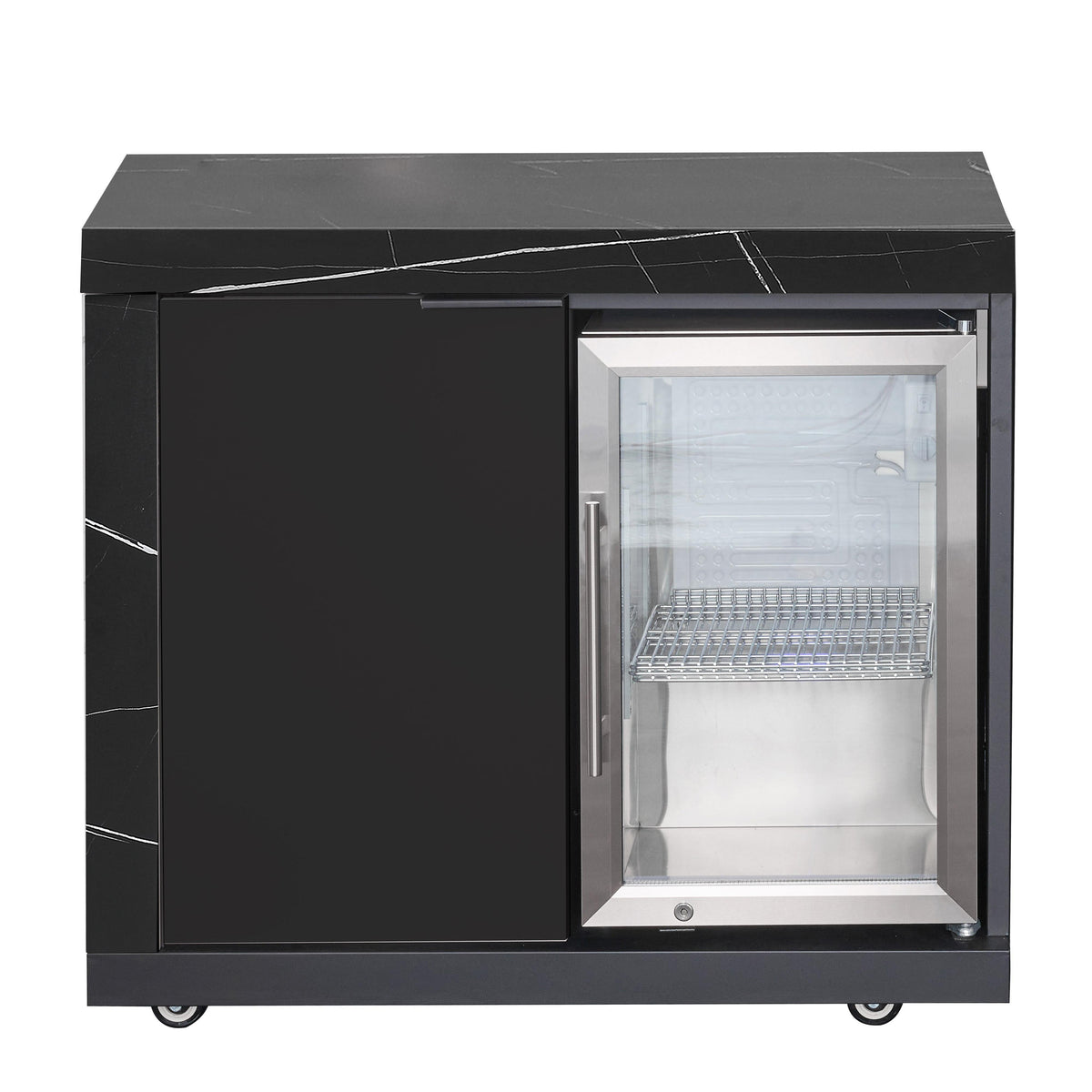 LHS STORAGE&FRIDGE COMBO | Rockpool Black Raised Hood BBQ Kitchen