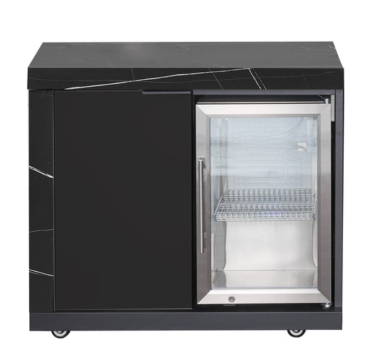LHS STORAGE&FRIDGE COMBO | Rockpool Black Raised Hood BBQ Kitchen