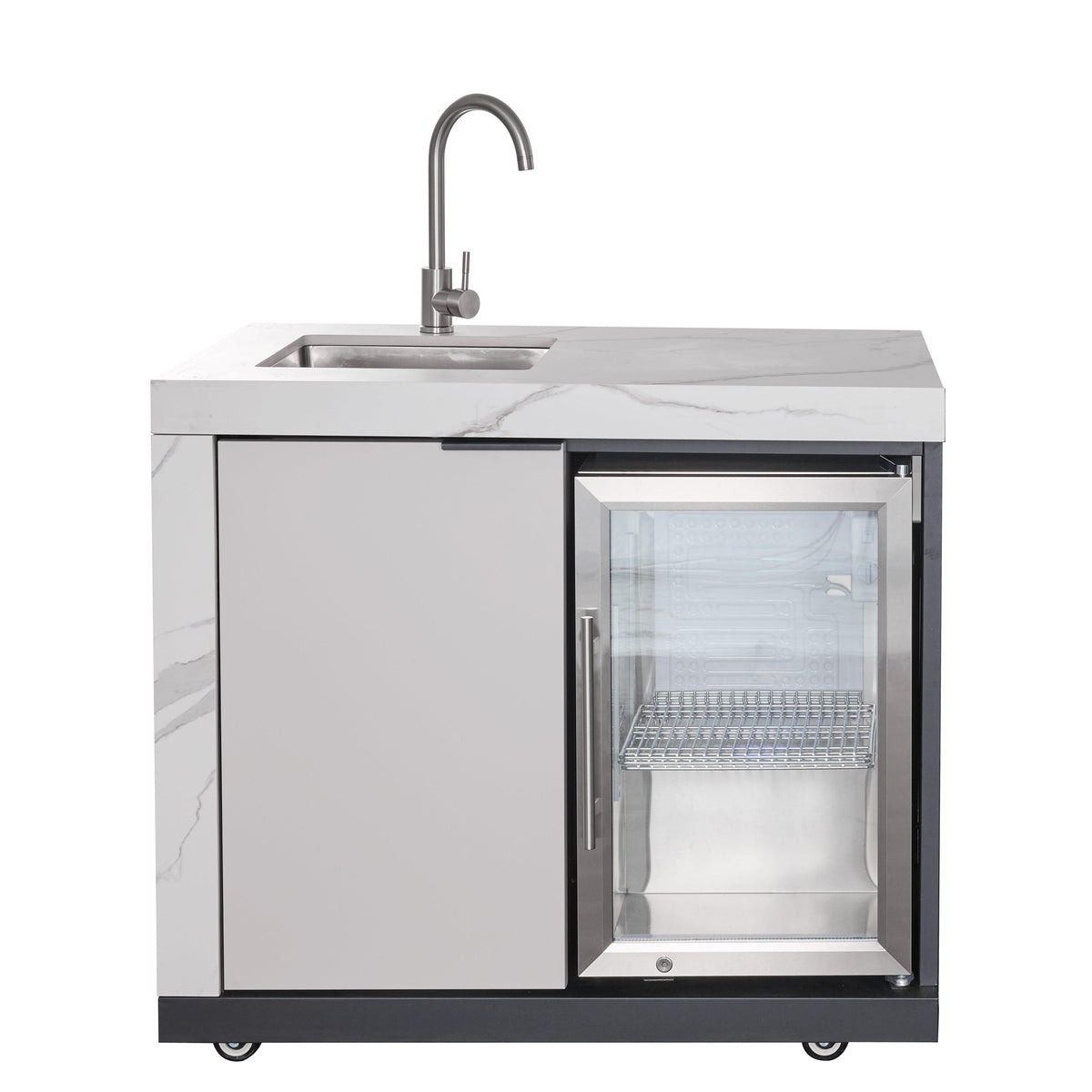 LHS SINK&FRIDGE COMBO | Suits Rockpool White 4 Burner High Square Hood Compact Module