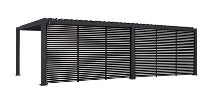 test rey 1 GazeboMate Combo Deal: Charcoal 3.6M x 7.2M Louvered Gazebo + Louvered Side Panel Slat Wall