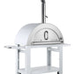 White 30 Inch Charcoal Pizza Oven Outdoor Artisan Wood-Fired Charcoal Pizza Bread Oven BBQ Grill