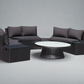 KABUL HALF MOON SOFA SET Aluminium Outdoor Lounge Setting — Black or White