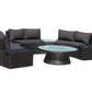 KABUL HALF MOON SOFA SET Aluminium Outdoor Lounge Setting — Black or White