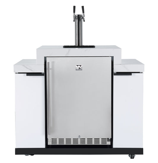 188L KEGERATOR/BEER DISPENSER MACHINE + STORAGE MODULE SUITABLE FOR ROCKPOOL WHITE BBQ KITCHEN SERIES