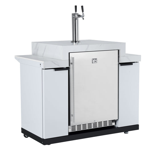 KEGERATOR/BEER DISPENSER MACHINE + STORAGE MODULE SUITABLE FOR ROCKPOOL WHITE  BBQ KITCHEN SERIES