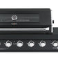 Kingsley 6 Burner Built In BBQ With Side Wok & Rear Infrared Burner | Black Stainless Steel, Blue LED Knobs