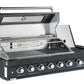 Kingsley 6 Burner Built In BBQ With Side Wok & Rear Infrared Burner | Black Stainless Steel, Blue LED Knobs