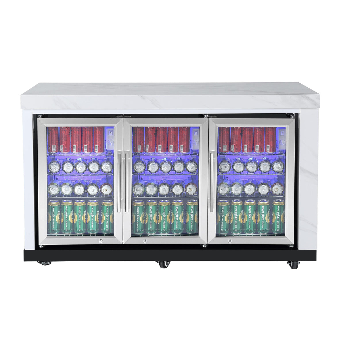 RockPool 200L 3DR Alfresco BBQ Kitchen Bar Fridge | Stone Bench Suits Rockpool BBQ Kitchens 3-Door Commercial Wine Bar Fridge Chiller Can Cooler