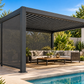 GazeboMate Aluminium Louvered Gazebo with Privacy Wall – Monument