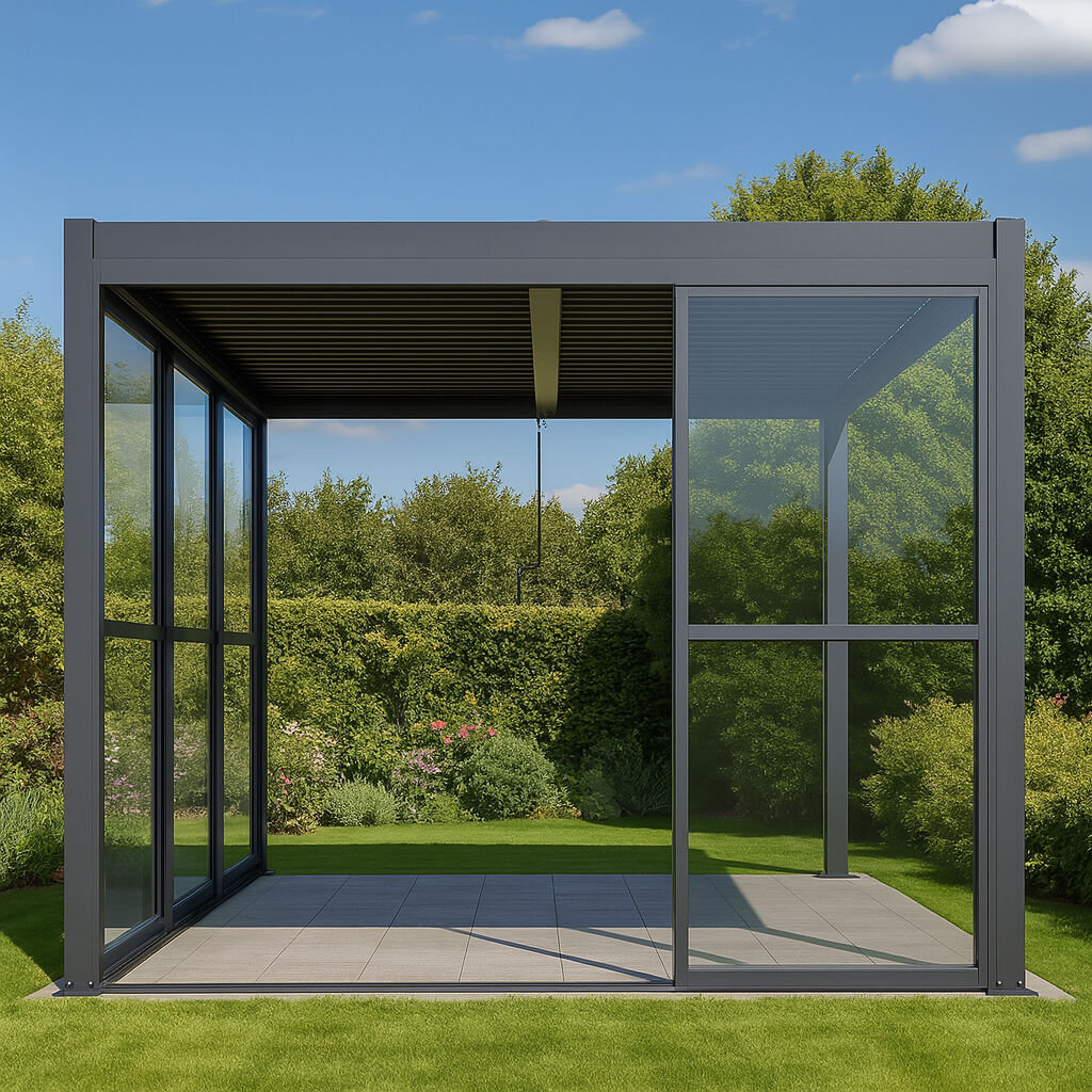GazeboMate Pergola Transparent Sliding Door | Suits 4M GazeboMate Louvered Gazebo