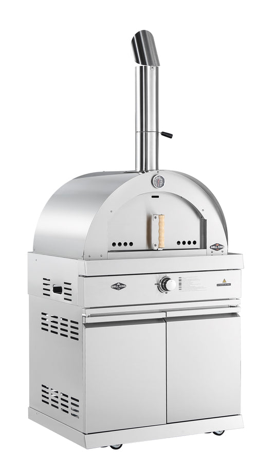 22” Gas Pizza Oven Module: Suits Hurricane BBQ Kitchen Inc Pizza Oven, Trolley, Cabinet Shelves, Castors, Twin Pizza Level, Pizza Peel
