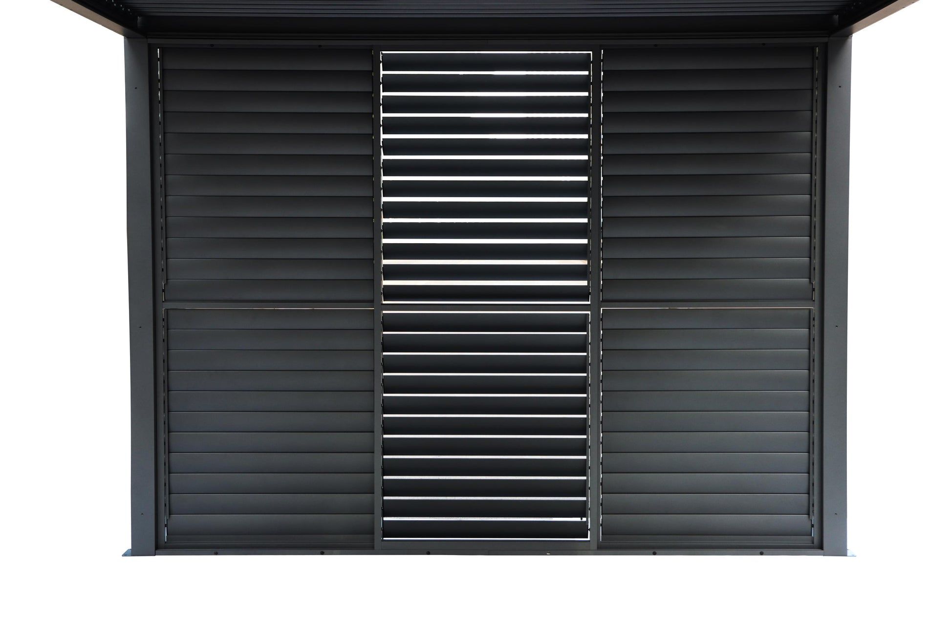 Pergola Shutter Wall in Mounment Powder Coated suits 2.4M, 3M,4M, Gazebo Mate Louvered Gazebo