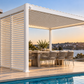 GazeboMate 3m x 4m White Aluminium Louvered Gazebo + Adjustable Privacy Wall Combo