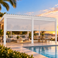 GazeboMate 3.6m × 7.2m Aluminium Louvered Gazebo + Retractable Privacy Screen – White