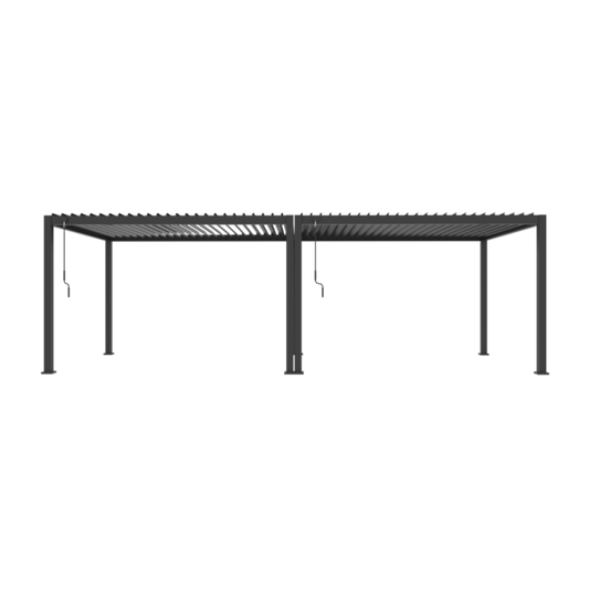 GazeboMate Combo: 3M x 6M Monument Aluminium Louvered Gazebo + Retractable Privacy Screen