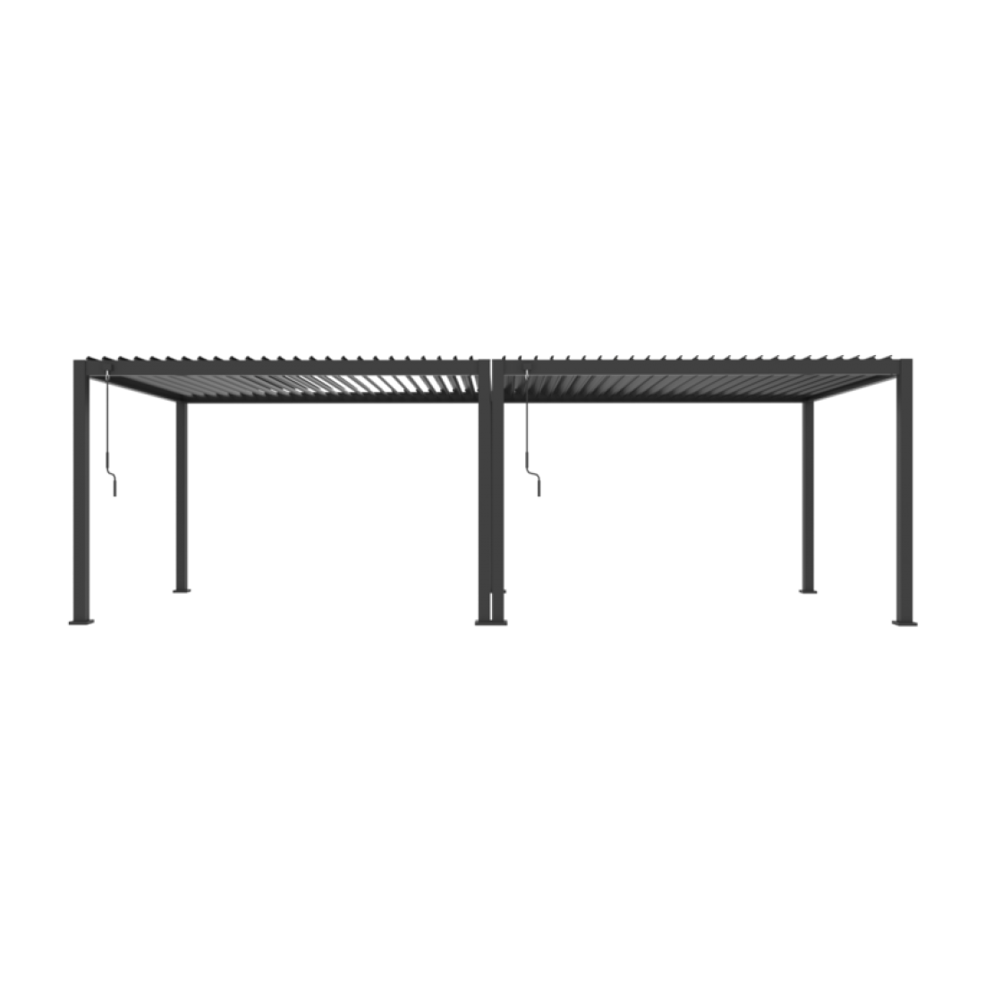 GazeboMate Combo: 3M x 6M Monument Aluminium Louvered Gazebo + Retractable Privacy Screen