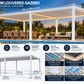 GazeboMate 3.6m × 7.2m White Aluminium Louvered Gazebo – Adjustable Roof Pergola
