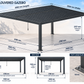 GazeboMate 4m × 5m Monument Aluminium Louvered Gazebo + Retractable Privacy Screen Combo