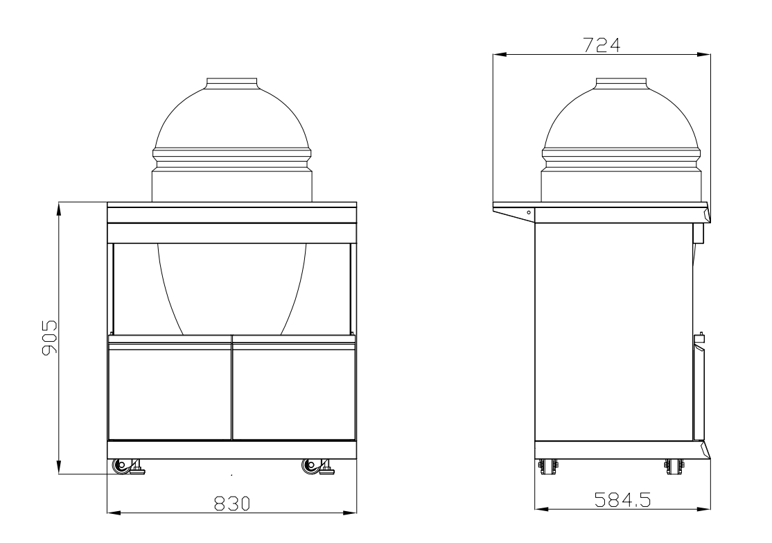 Kingsley 21” Smoker Module Kamado Black Stainless Cabinets & Stone Benchtop + Ceramic Smoker