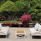 5-Piece Modern Outdoor Lounge Furniture Set Inc 3-Seater Day Bed, Coffee Table, Side Table & 3+1+1