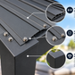 GazeboMate Louvered Gazebo + Aluminium Privacy Side Wall – Monument Charcoal