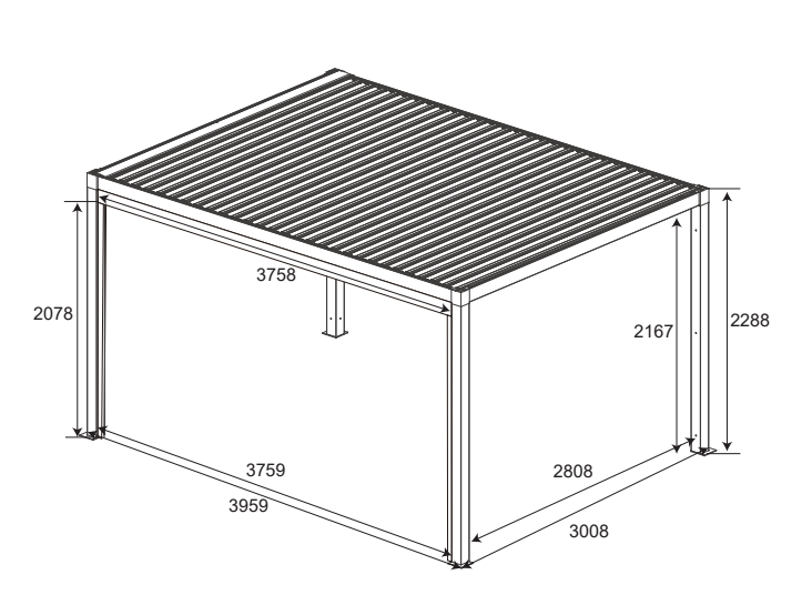 GazeboMate WHITE 3M x 4M LED Aluminum Louvred Gazebo