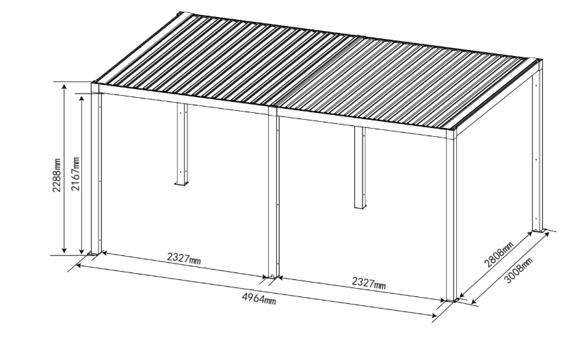 GazeboMate 3M x 5M Semi Permanent Louvered Gazebo Monument Aluminium Heavy Duty Wind Resistant