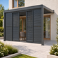 Wall Mounted 3x4M Louvered Gazebo Combo + Retractable Privacy Screen