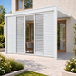 Wall Mounted 3x4M Louvered Gazebo Combo + Retractable Privacy Screen