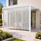 Wall Mounted 3x4M Louvered Gazebo Combo + Retractable Privacy Screen