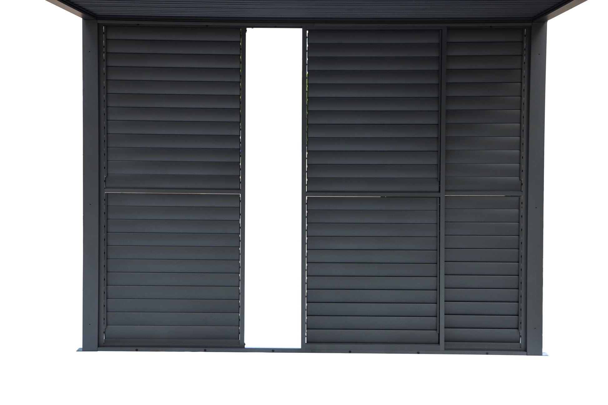 Pergola Shutter Wall in Mounment Powder Coated suits 2.4M, 3M,4M, Gazebo Mate Louvered Gazebo