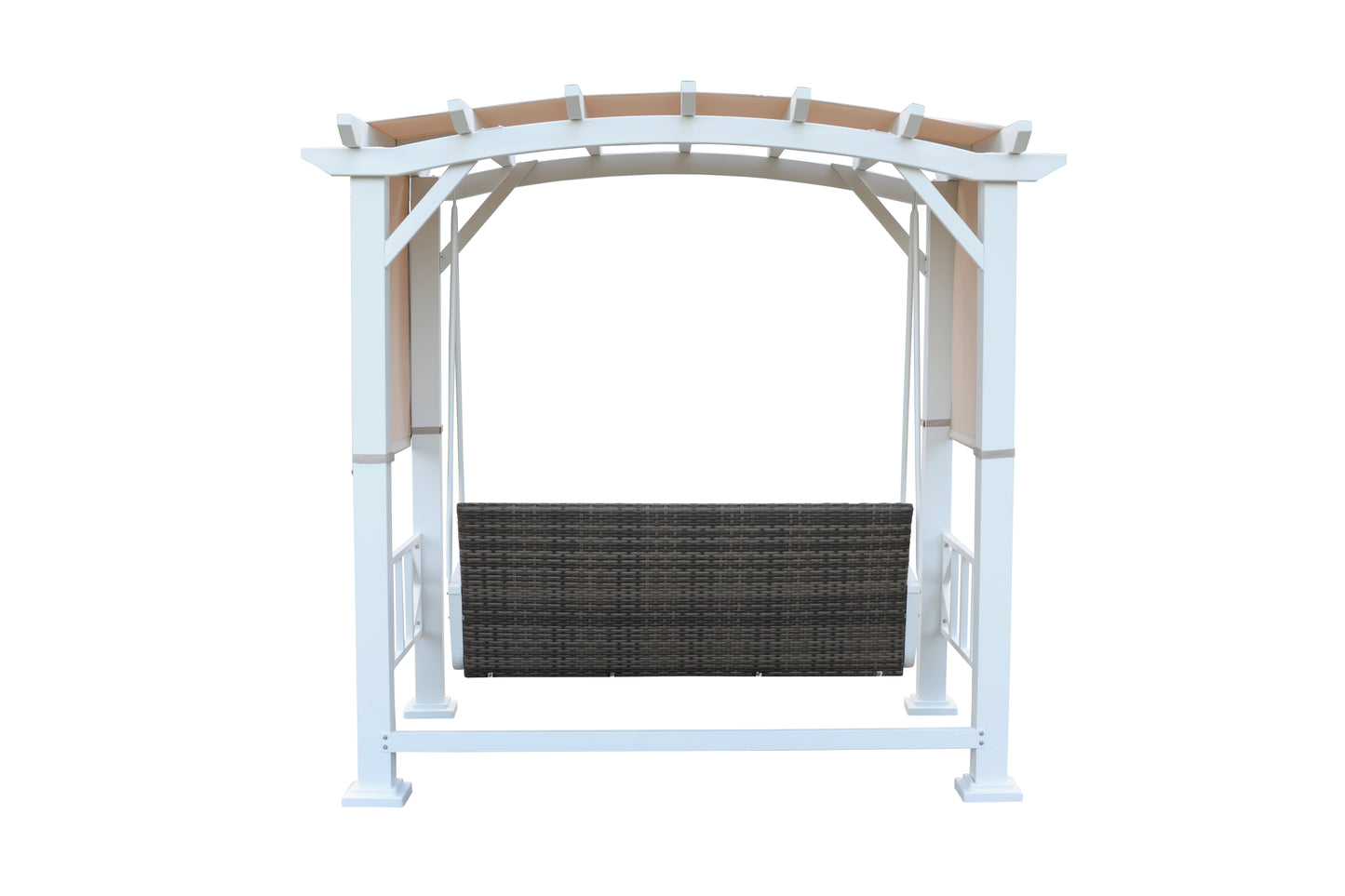 GazeboMate White Galvanized Steel Daybed Pergola Swing 2.25x1.67xH2m