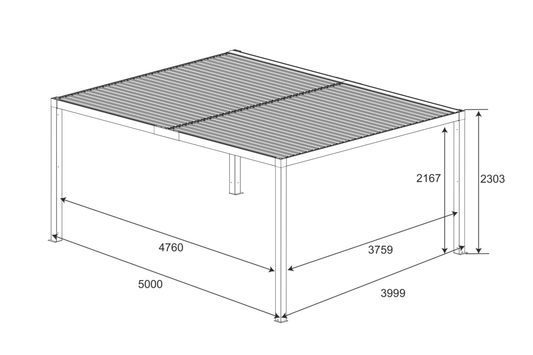 GazeboMate 4M x 5M Semi Permanent Louvered Gazebo Monument Aluminium Heavy Duty Wind Resistant