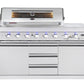 Hurricane 6-Burner Outdoor Kitchen: Stainless Steel, Fridge, Sink, Wok & Rear Infrared Burner