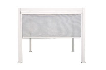 test rey 1 Retractable Pulldown Privacy Screen In White Suits GazeboMate Louvre Gazebos